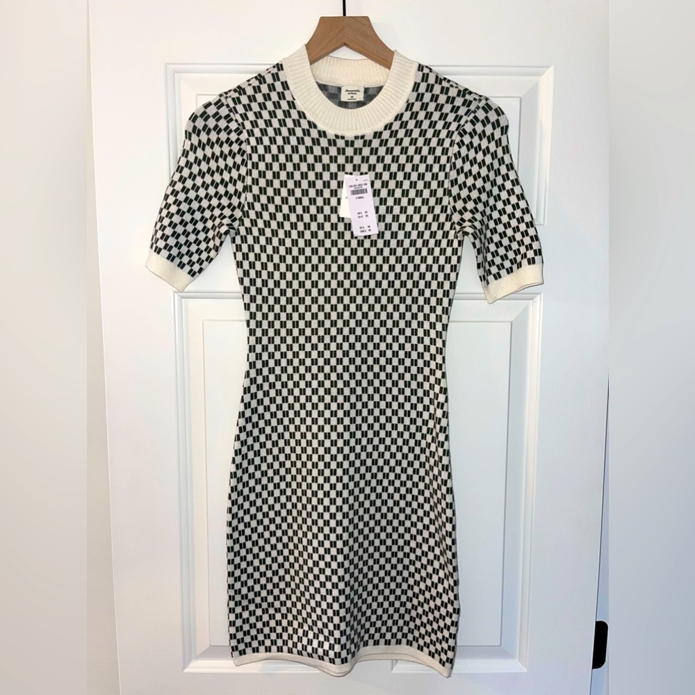 Abercrombie Fall Checked Sweater Dress XS - NWT